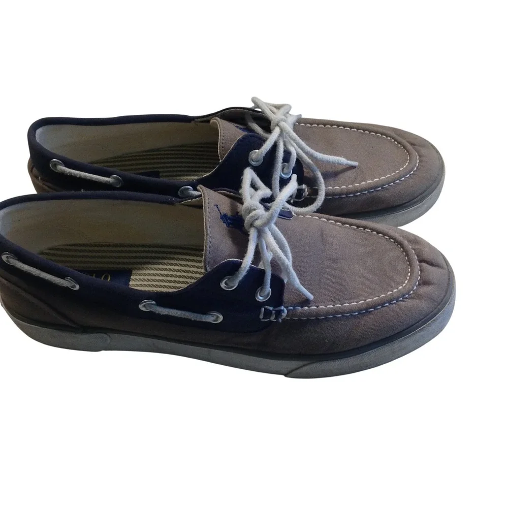 Polo Ralph Lauren Lander Men's Size 9.5 Gray Blue Boat Shoe Asking price: $35